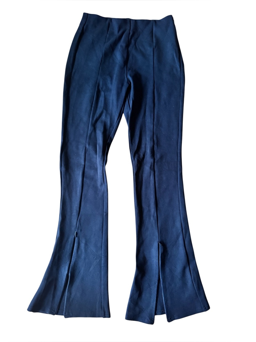DISSH Asher Black Flared Pant Front Split Zip Stretch Size 4